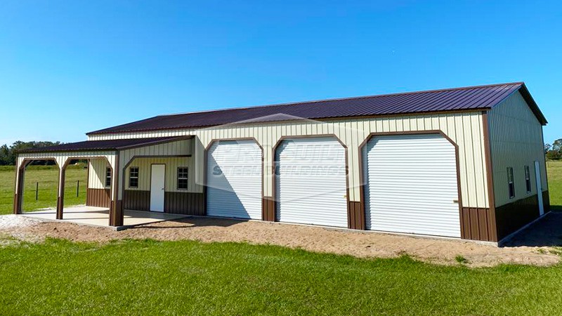 38x55 Garage With Lean To