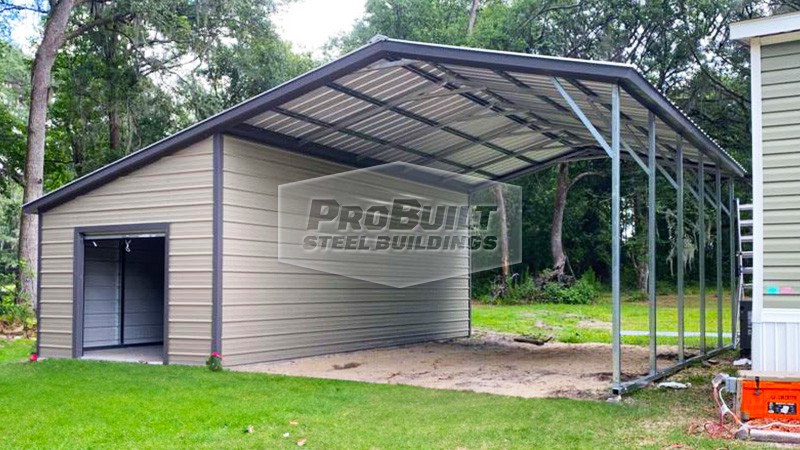 26x25 Carport With Lean To