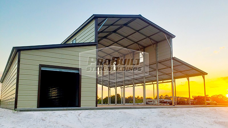 48x40 Carport with Lean-to