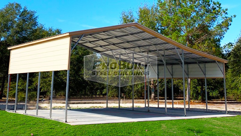 image for 36x25 Steel Carport with Lean-to