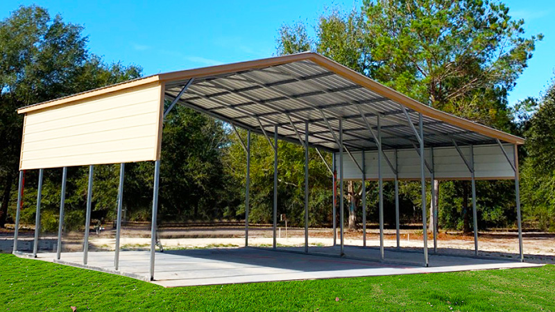 36x25 Steel Carport with Lean-to