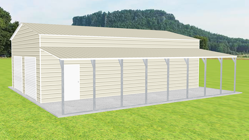 34x40 Garage with Lean-to