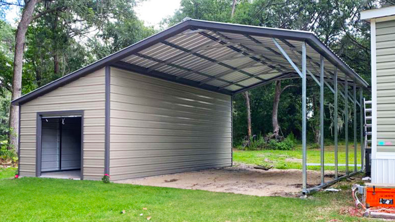 26x25 Carport With Lean To