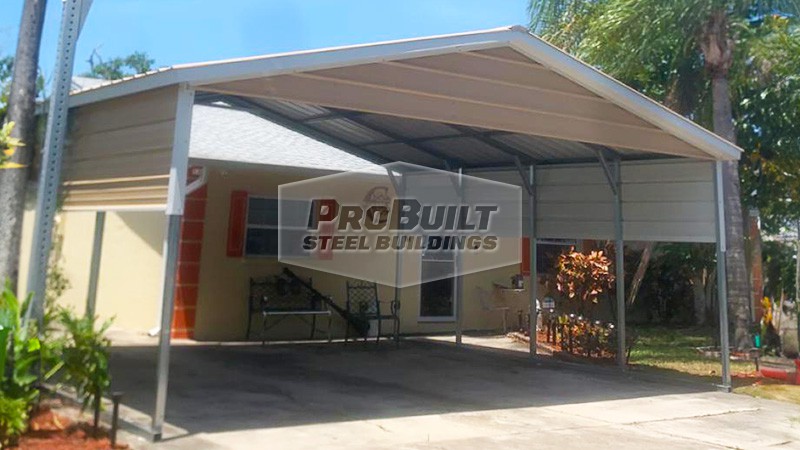 20x20 Vertical Roof Carport