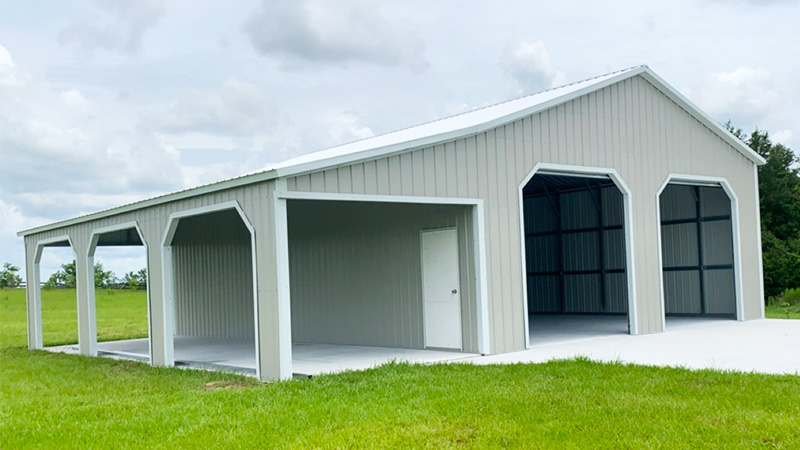 image for 36x30 Steel Garage with Lean To